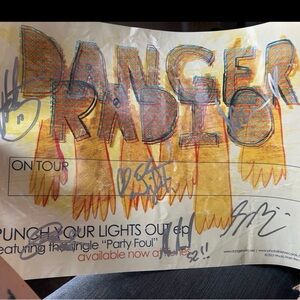 Danger radio band autographed poster warped tour emo punk bamboozle music y2k